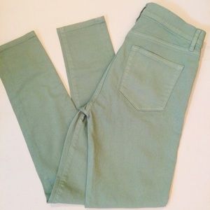 Loft Skinny Mid Rise Mint Green Jeans